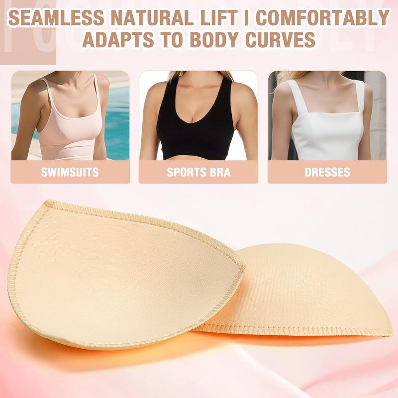 Fxspmt 4 Pairs Triangle Bra Insert Pads, Removable Edge-Sewn Breathable Silhouette Enhancers for Sports Bras, Swimwear - Image 5